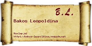 Bakos Leopoldina névjegykártya